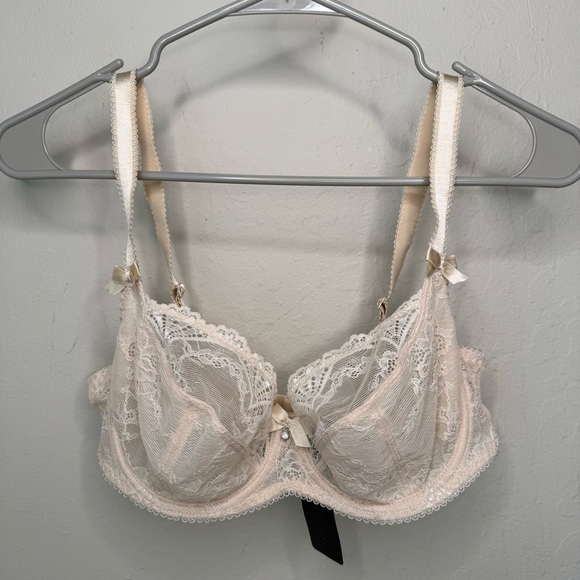NWT ALEGRO Lingerie Innocent Lily Lace Bra in “Skin” Nude Unlined Underwire 36C - Picture 10 of 16